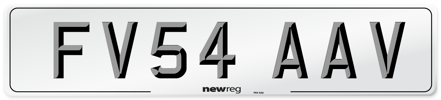 FV54 AAV Number Plate from New Reg